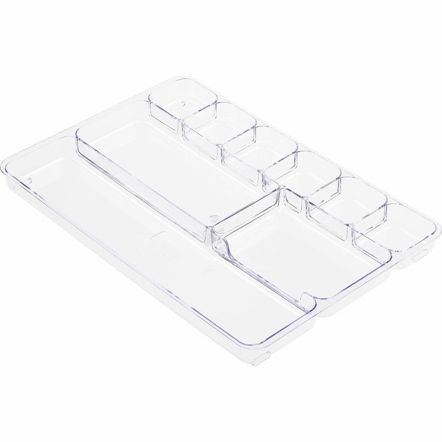 Lorell Drawer Tray Organizer, 9.13" x 1.18", Clear, Plastic, LLR60007