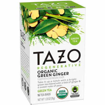 Unilever N.V Tazo Regenerative Organic Green Ginger Green Tea Bag, Brown, 6 / Carton, TZO00356