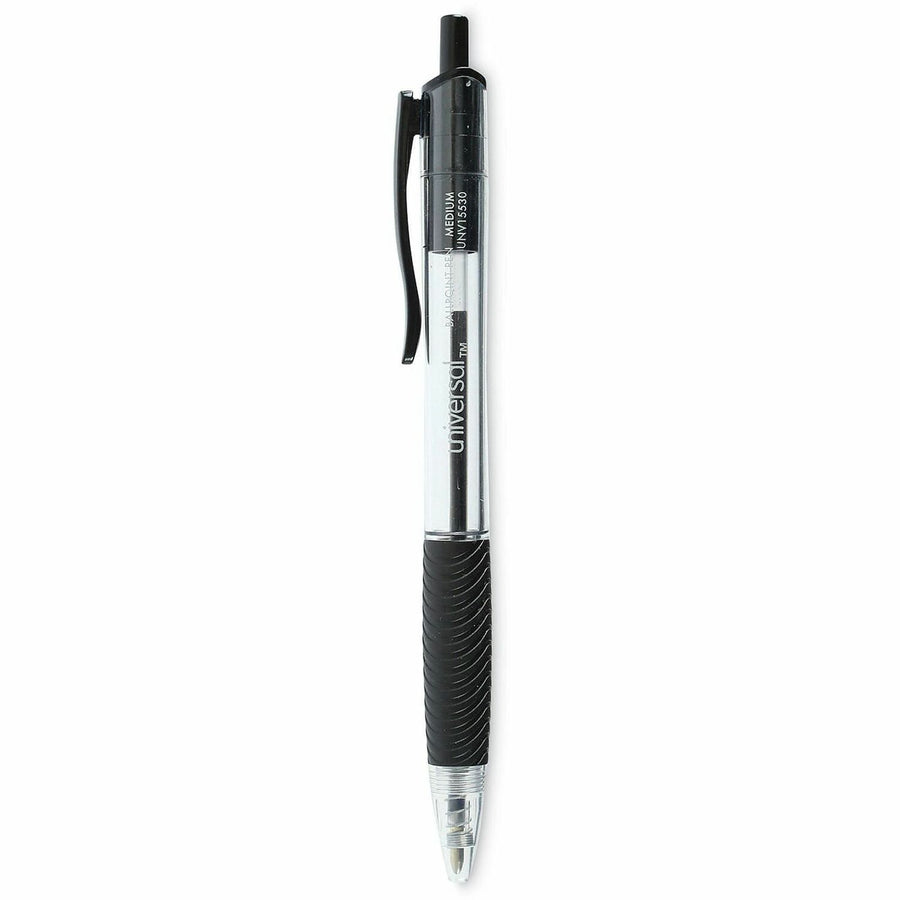 Universal Comfort Grip Ballpoint Pen, Black, Indicator, 48 / Pack, UNV15533