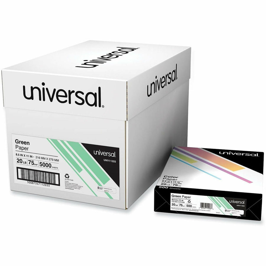 Universal Copy Paper, Green, 20 lb, UNV11203CT