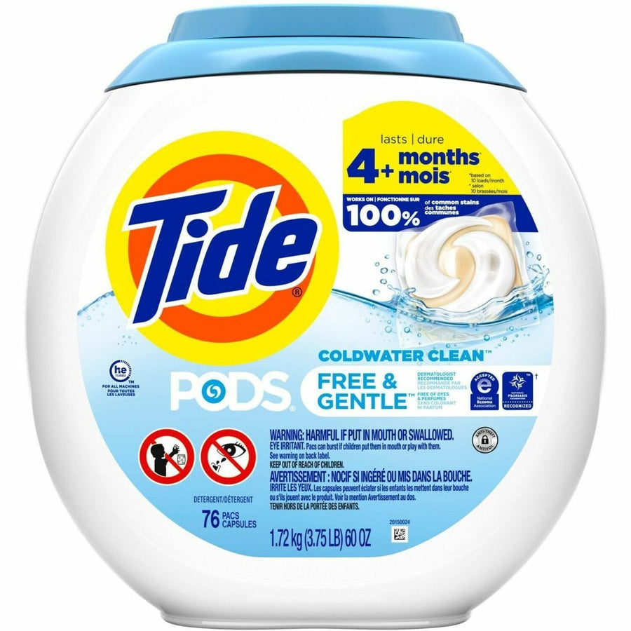Tide Free & Gentle Laundry Detergent, Unscented, 76, PGC09488