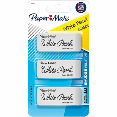 Newell Paper Mate Latex-free White Pearl Eraser, 3 / Pack, PAP2207845