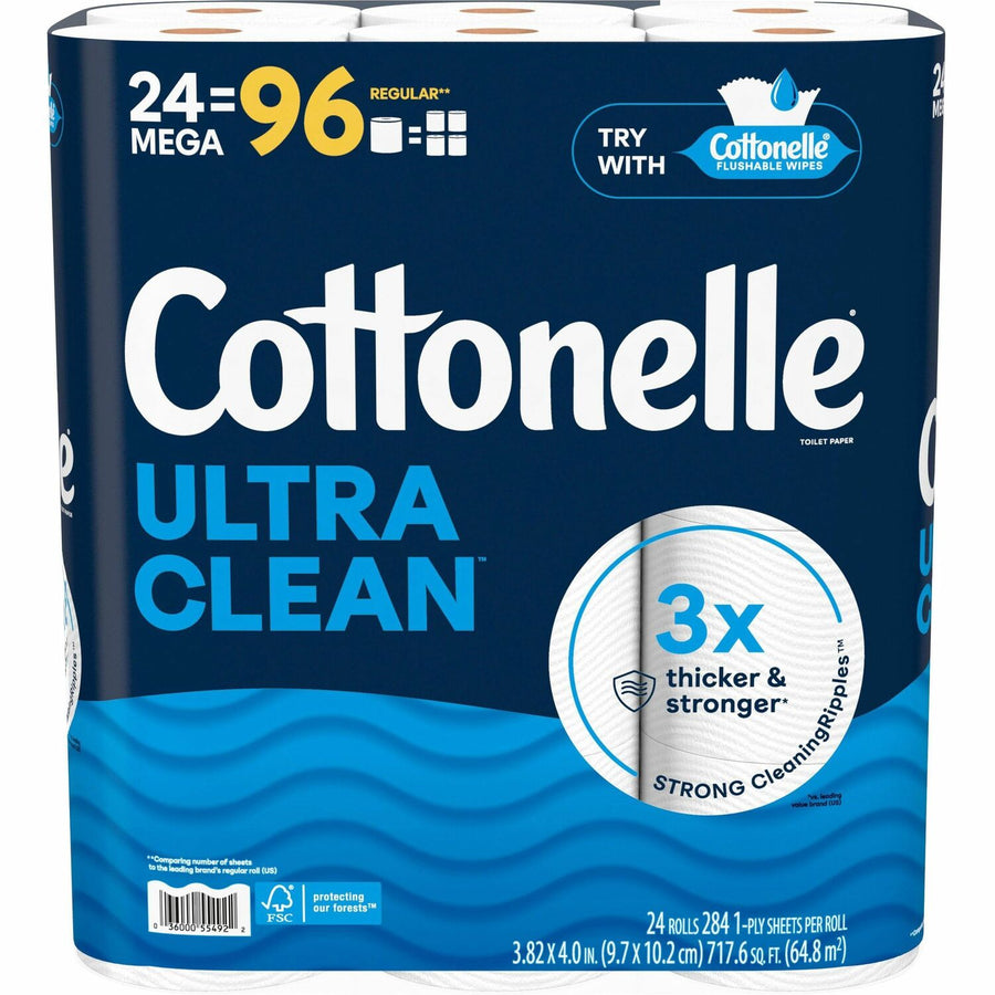 Kimberly-Clark Professional Ultra Clean Toilet Paper, White, Fiber, Thick, 24 / Pack, KCC55492