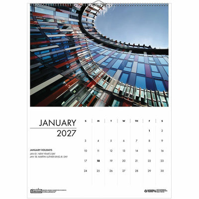 House of Doolittle Recycled Architecture Wall Calendar, Multi, 11", HOD315