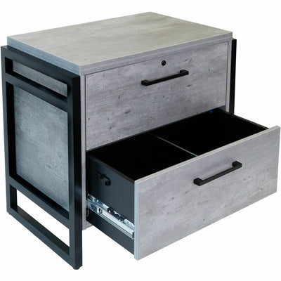 Martin Mason Concrete Laminate Unit, 31" Height x 34" Width x 21" Depth, Thermofused Laminate (TFL), Lockable Drawer, MRTIMMN450C