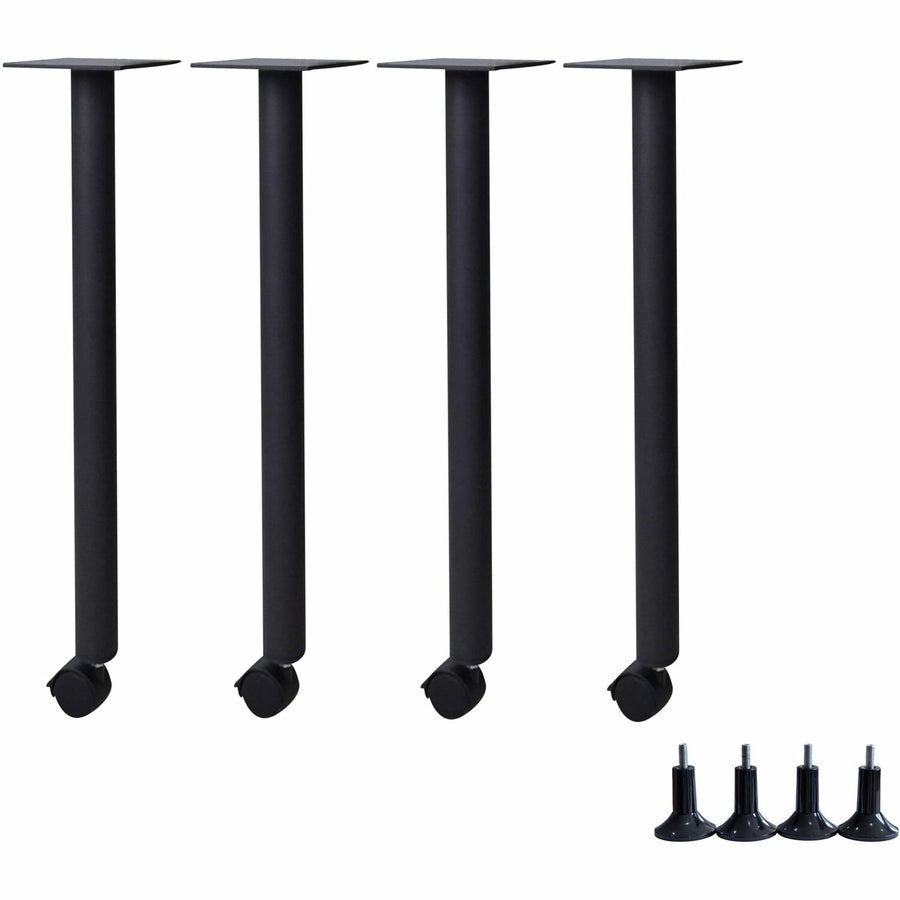 Lorell Invent Training Table Components, 5.80" x 28.50", Glide, 4 / Set, LLR60805