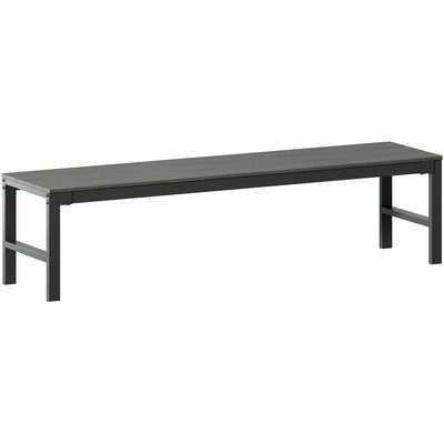 Lorell Faux Wood Outdoor Bench, Gray, LLR42670