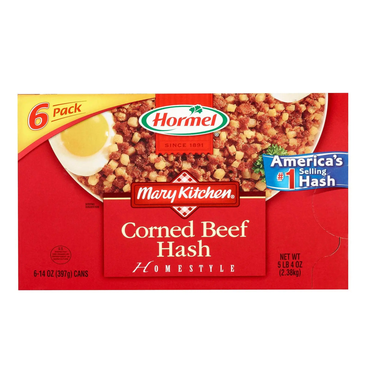 Hormel Mary's Kitchen Corned Beef Hash (6-Pack, 14 oz Each) | Savory Homestyle Breakfast Hormel