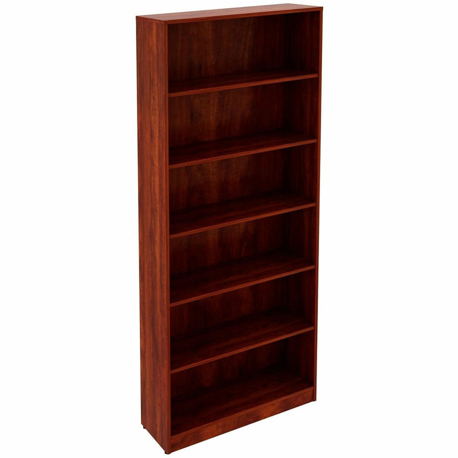 Lorell Laminate Bookcases, 36" x 84", Cherry, Thermofused Laminate (TFL), Square Edge, LLR99751