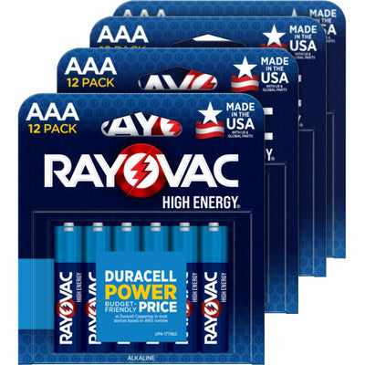 Rayovac High Energy Battery, Light Blue, 4 / Carton, RAY82412TCT