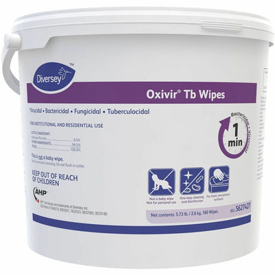 Diversey Care Oxivir Tb Disinfectant Cleaner Wipes, White, 160 / Each, DVO5627427