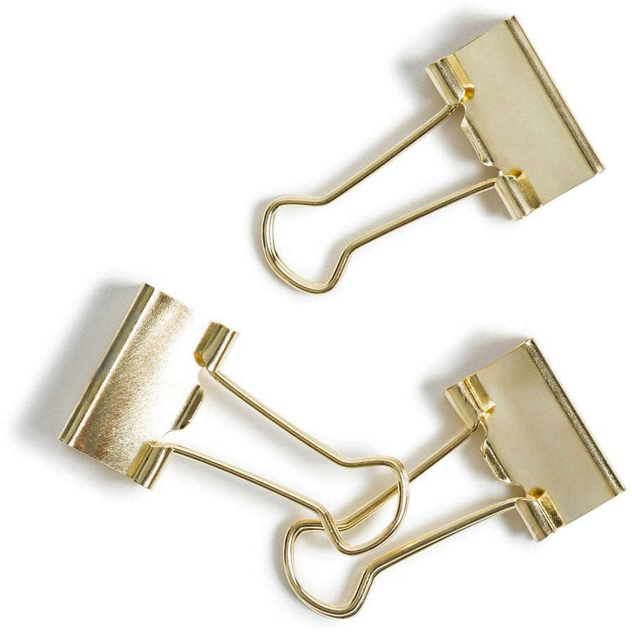 U Brands Binder Clip, Small, Gold, Steel, 75, Non-magnetic, 72 / Pack, UBR3595U0624