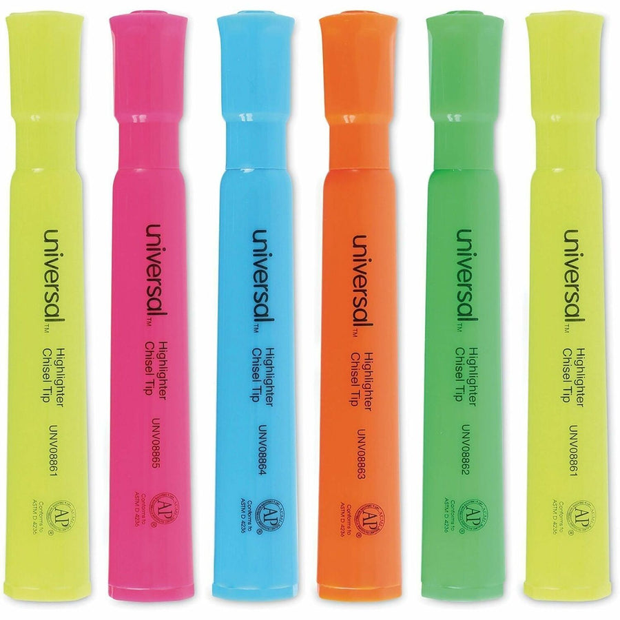 Universal Highlighter, Fluorescent Pink, 1 Dozen, UNV08867