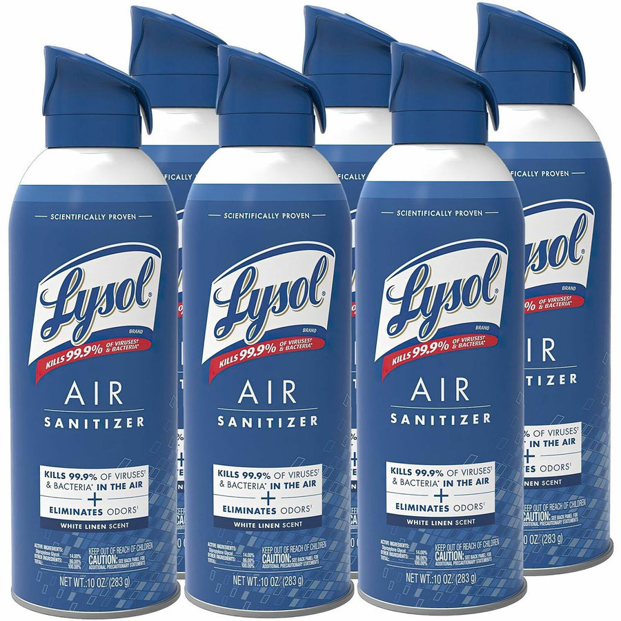 Lysol Linen Scent Air Sanitizer, Blue, Odor Neutralizer, 6 / Carton, RAC99351CT