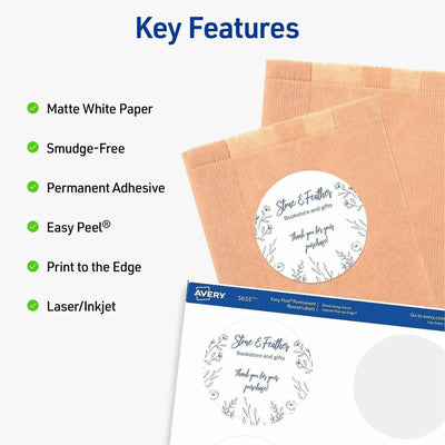 Avery Multipurpose Label, Matte White, 150 / Pack, AVE05655