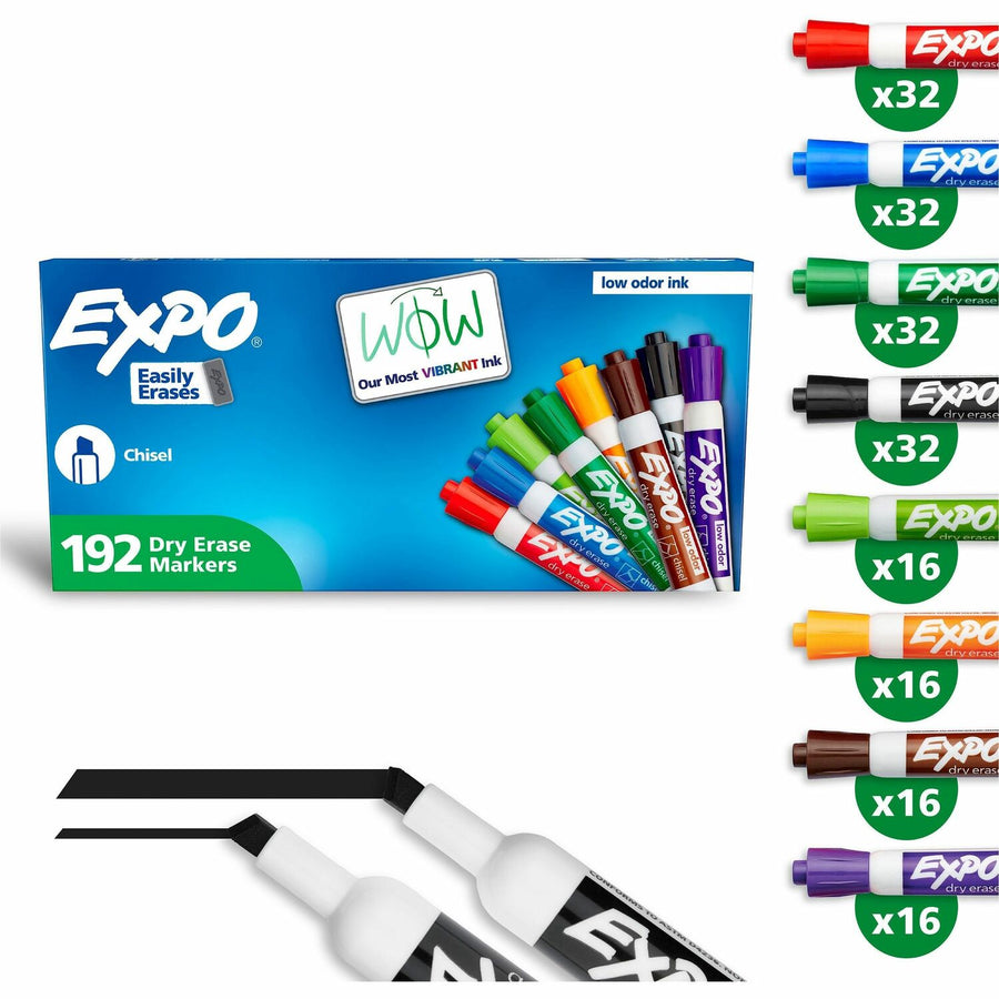 Expo Low-Odor Dry Erase Markers, Assorted, Non-toxic, 192 / Pack, SAN2003995A