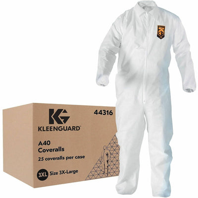 Ansell Health Liquid/Particle Protection Coveralls, White, 25 / Carton — view 1