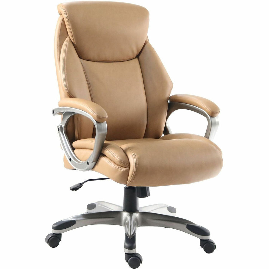 Lorell Kyros High-Back Executive Chair, 25.4" x 44.9", Caramel, Hooded Caster, LLR63292