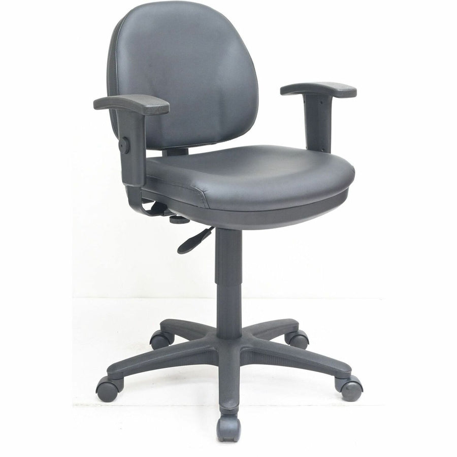 Lorell Millenia Series Pneumatic Adjustable Task Chair, 24" x 38.5", Black, Plastic, Contoured Back, LLR80014