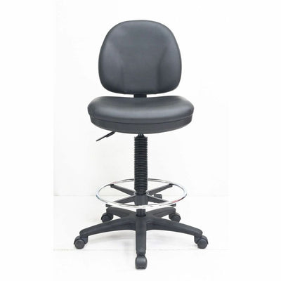 Lorell Millenia Series Adjustable Task Stool with Back, Black, LLR80018