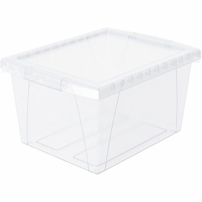 ERA Storex Stackable Storage Bin w/Lid, Clear, STX61430U06C