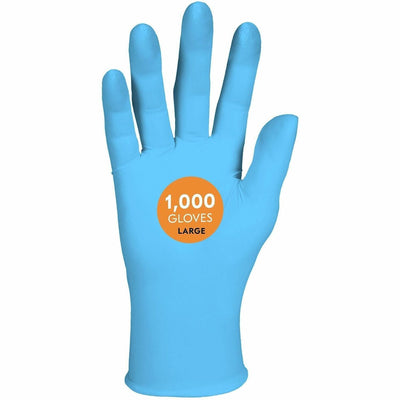 Ansell KleenGuard G10 Comfort Plus Blue Nitrile Gloves, Light Blue, 10 / Carton — view 1