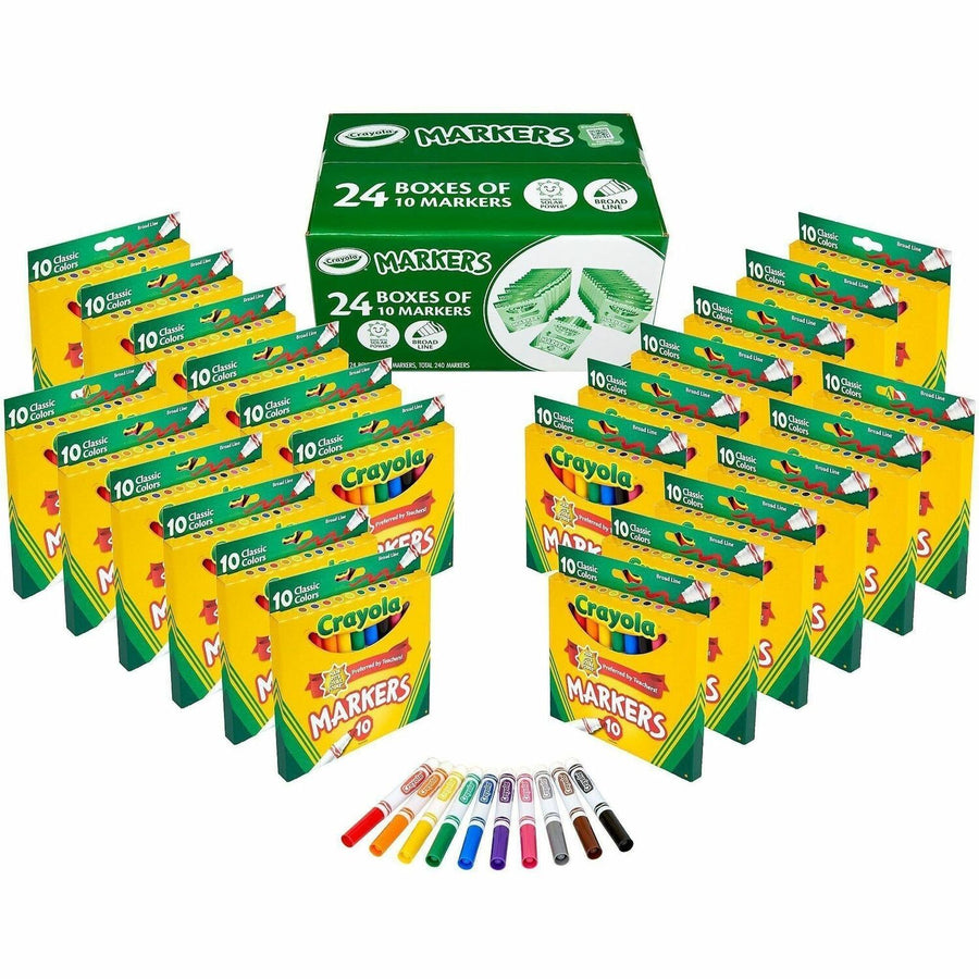 Crayola Bulk Broadline Marker Set, Non-toxic, 10 / Pack, CYO587771