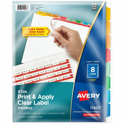 Avery Index Maker Index Divider, White, 8.50" Width x 11" Length, 8 / Set — view 1