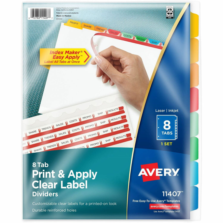 Avery Index Maker Index Divider, White, 8.50" Width x 11" Length, 8 / Set — view 1