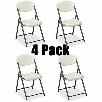 Iceberg Rough-N-Ready Blow-Molded Folding Chairs, Platinum Granite, 4 / Carton, ICE64033