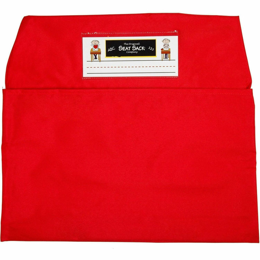 Seat Sack Classroom Pack One-Pocket Seat Sacks, Standard, Red, Cotton, Expandable, SSK10114
