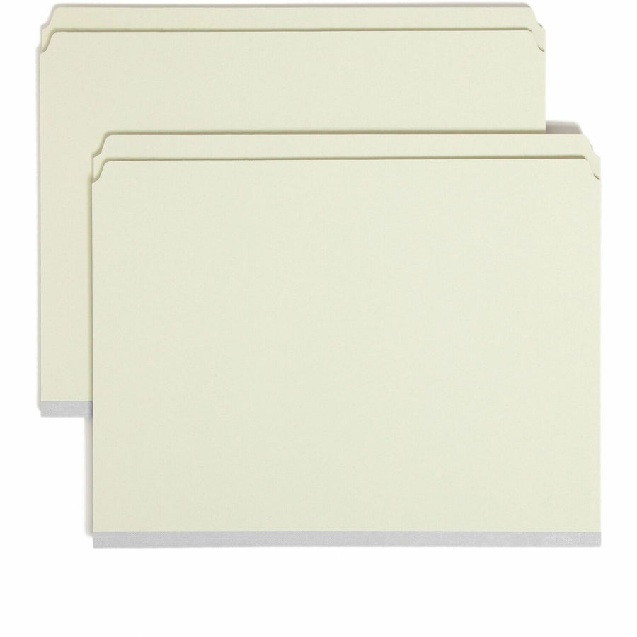 Smead File Folders, 11.75" x 9.5", Green, Pressboard, Straight, 1/2", Tear Resistant, 25 / Box, SMD13200