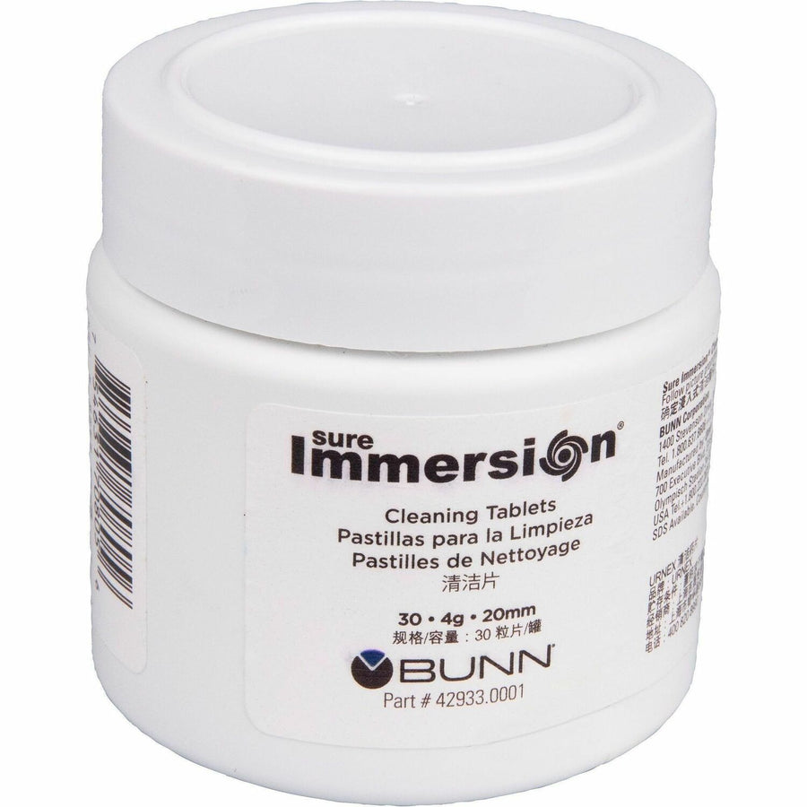 BUNN Sure Immersion Cleaning Tablets (2), White, 30 / Each, BUN429330002