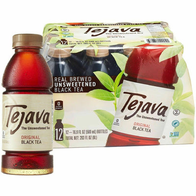 Crystal Geyser Water Tejava Java Tea Black Tea, Multicolor, 12 / Carton, CWG40118