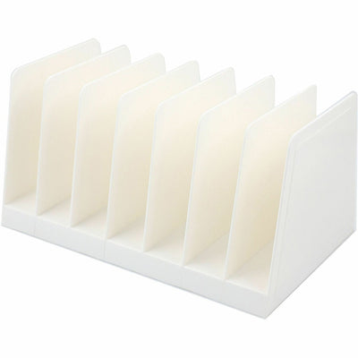 Business Source 6-slot Inclined Desk Step Sorter, White, BSN11874