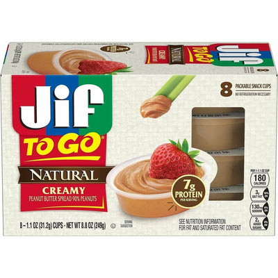 J.M. Smucker Jif To-Go Creamy Natural Peanut Butter Cups, 8 / Pack, SMU99266