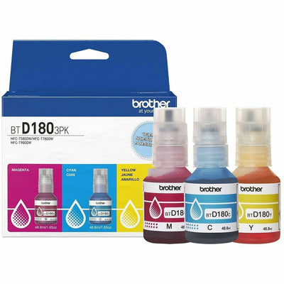 Brother Genuine BTD1803PK 3-Pack High Yield Cyan, Magenta, and Yellow Ink Bottles — view 1