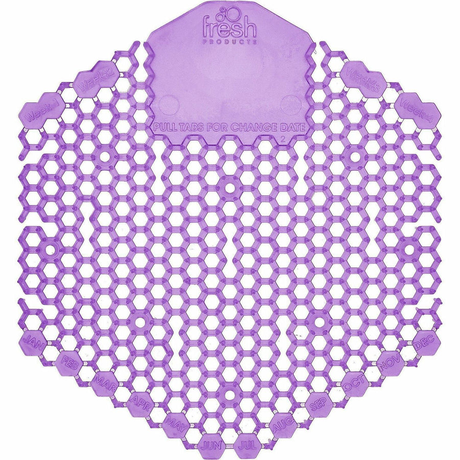 Fresh Products Wave 3D Urinal Screen, 6.5" x 0.7", Lavender, Dual Sided Design, 6 / Carton, FRS3WDS60LAVCT