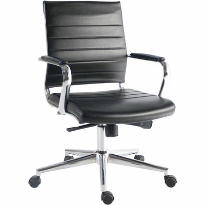 Lorell Tempo Modern Mid-Back Manager Chair, Black, LLR63221