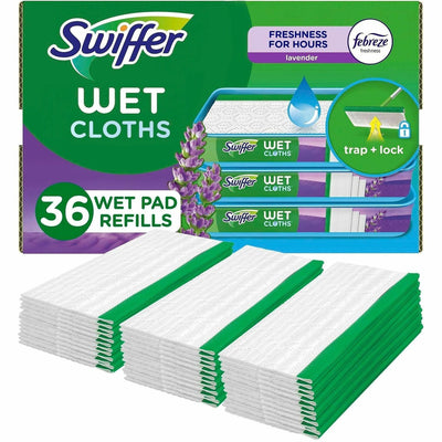 Procter & Gamble Swiffer Sweeper Wet Mop Cloths, White, 36 / Carton, PGC55311CT