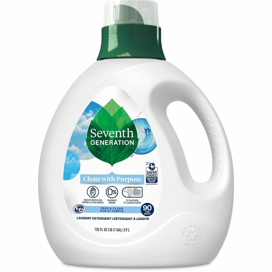 Seventh Generation Natural Laundry Detergent, Blue, Non-irritating, 4 / Carton, SEV45065CT