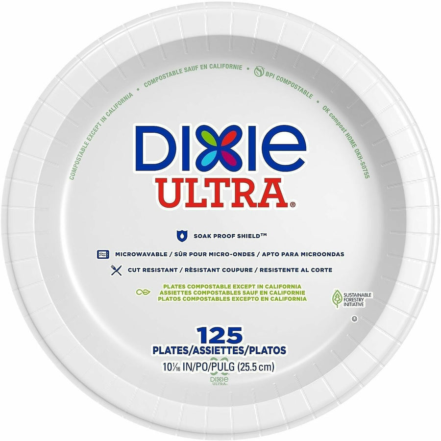 Dixie Ultra® Table Ware, White, Paper, 500 / Case, DXESXP10W