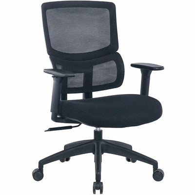 Lorell Ripley Mid Mesh-Back Chair with Articulating Lumbar Support, Black, LLR63204