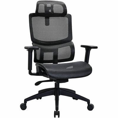 Lorell Ripley All-Mesh High-Back Chair with Articulating Lumbar Support, Black, LLR63200