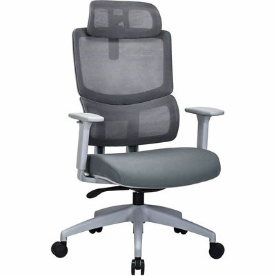Lorell Ripley High Mesh-Back Chair with Articulating Lumbar Support, Gray, LLR63203
