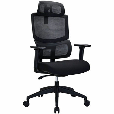Lorell Ripley High Mesh-Back Chair with Articulating Lumbar Support, Black, LLR63202