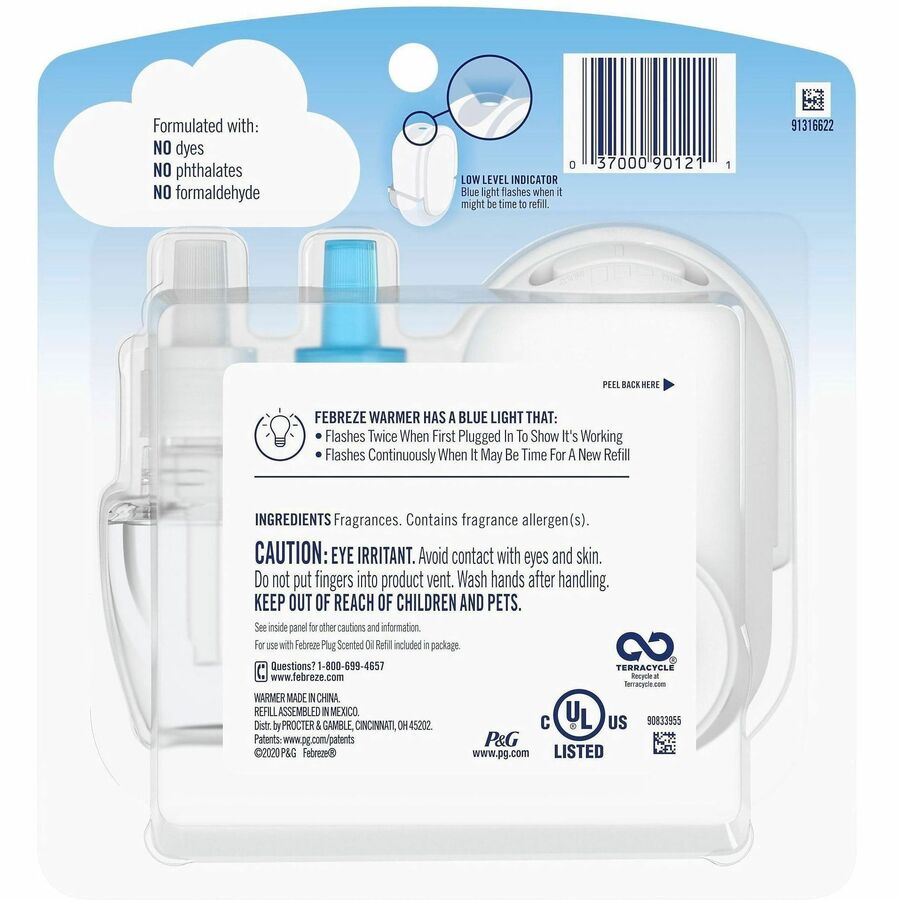 Febreze Plug Linen/Sky Oil Refill, Blue, 4 / Carton — view 1