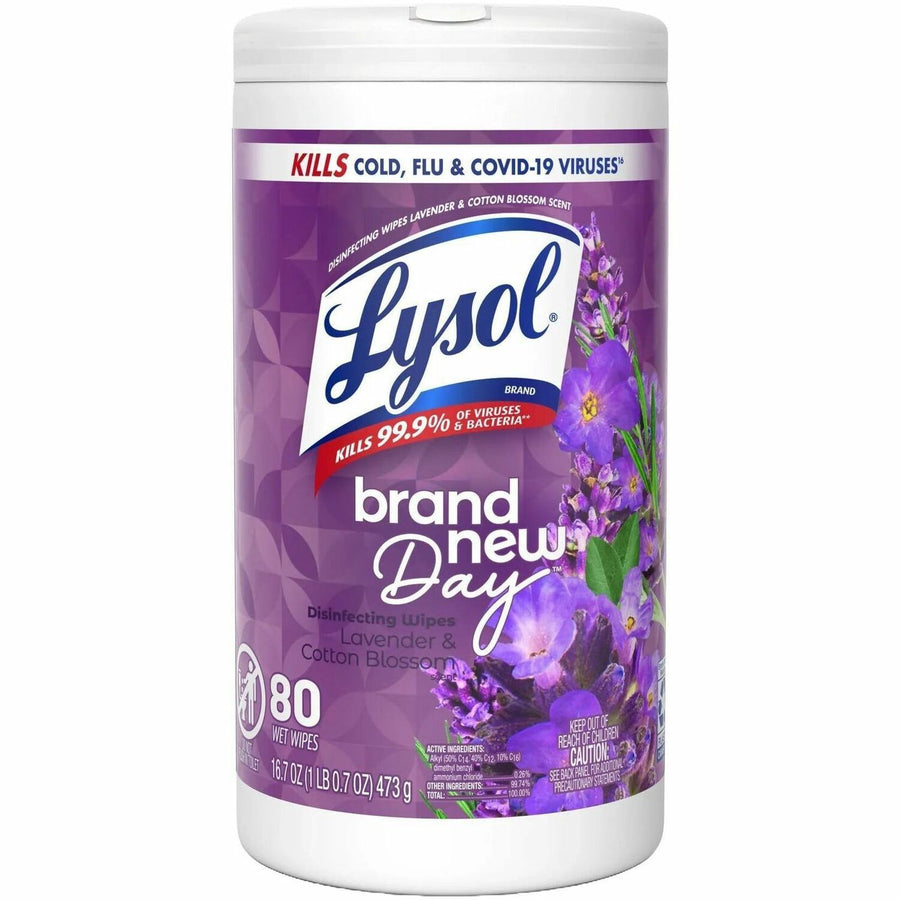 Lysol Disinfecting Wipes, Brand New Day, White, Disinfectant, 6 / Carton, RAC56264