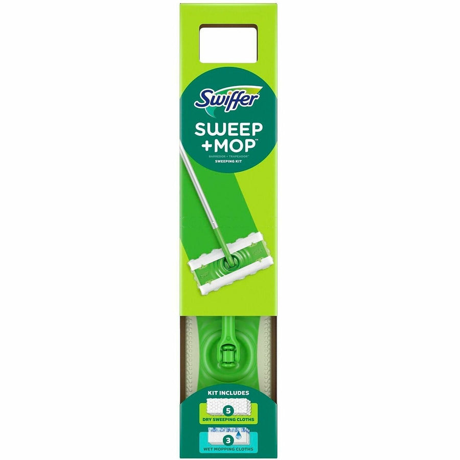 Swiffer Sweep and Mop Deluxe, 2-in-1 Floor Mopping and Sweeping Kit, Green, Durable, PGC16519