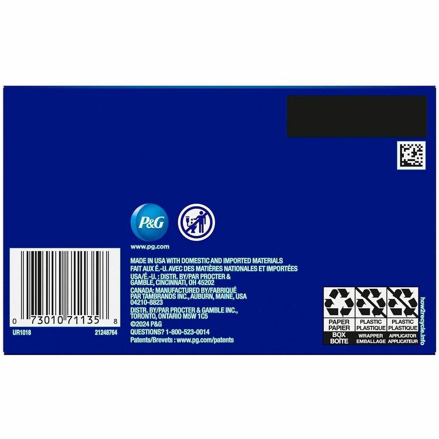 Tampax Pearl Regular Tampons, Blue, Absorbent, 50 / Box, PGC71898